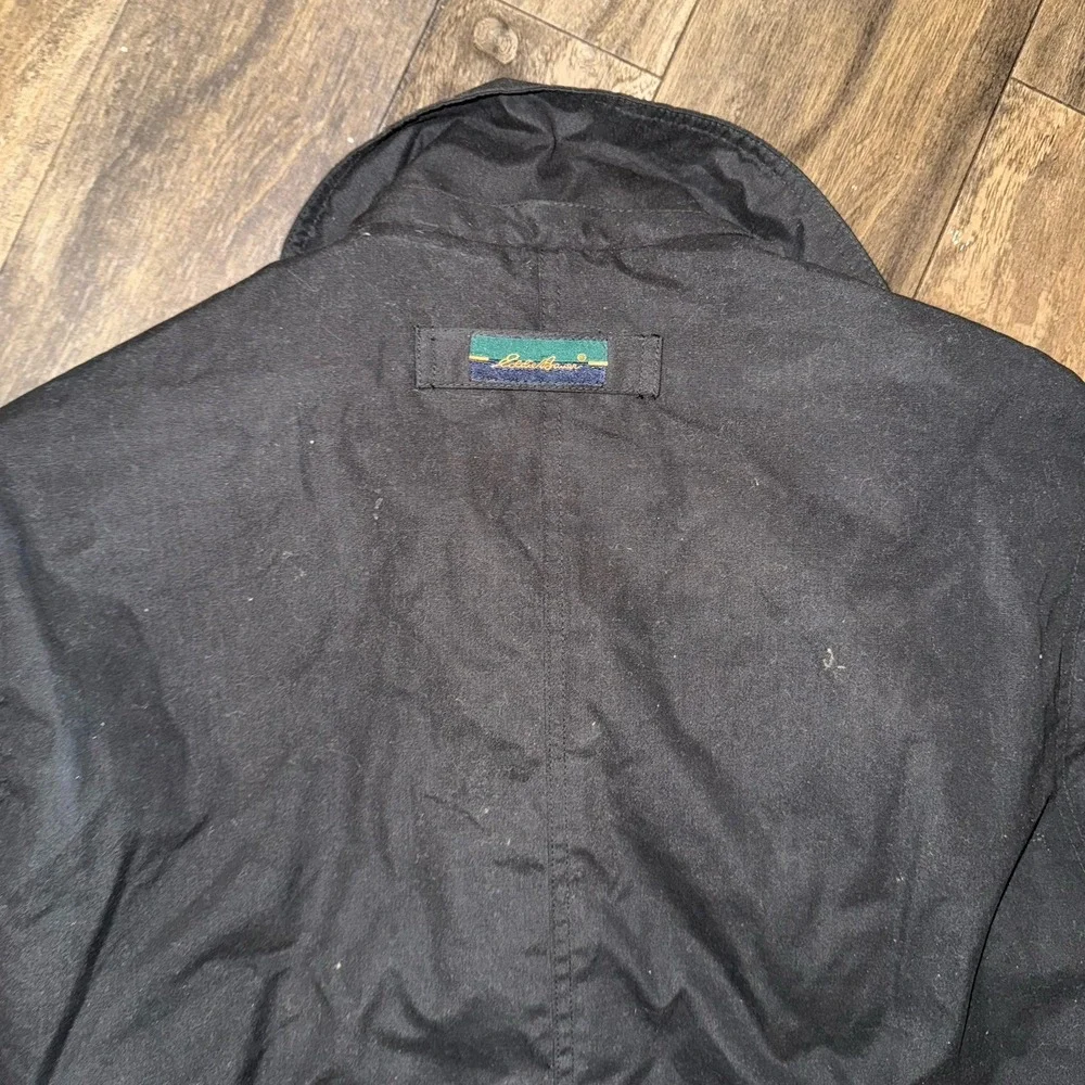 Vintage Eddie Bauer Jacket Mens M Black Plaid Wool‎ Lined Parka Outdoors